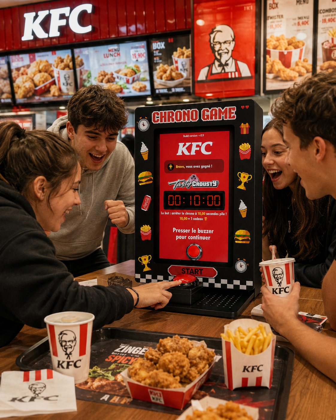 Chrono Game intégré dans un restaurant type KFC